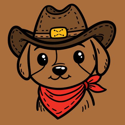 dog a cowboy hat