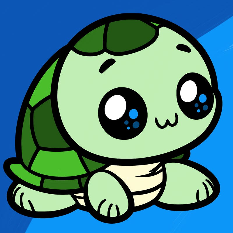 cute little animated turtle