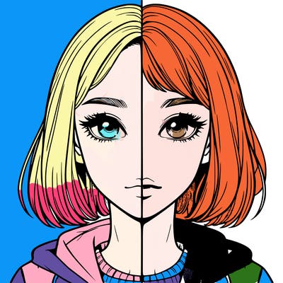 split realistic girl