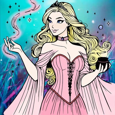 realistic magic woman