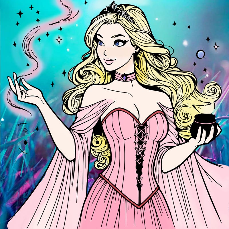 realistic magic woman