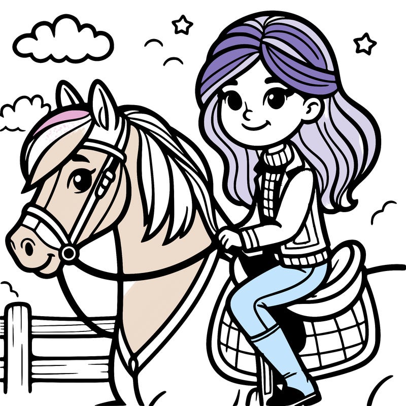 teen girl horseback riding