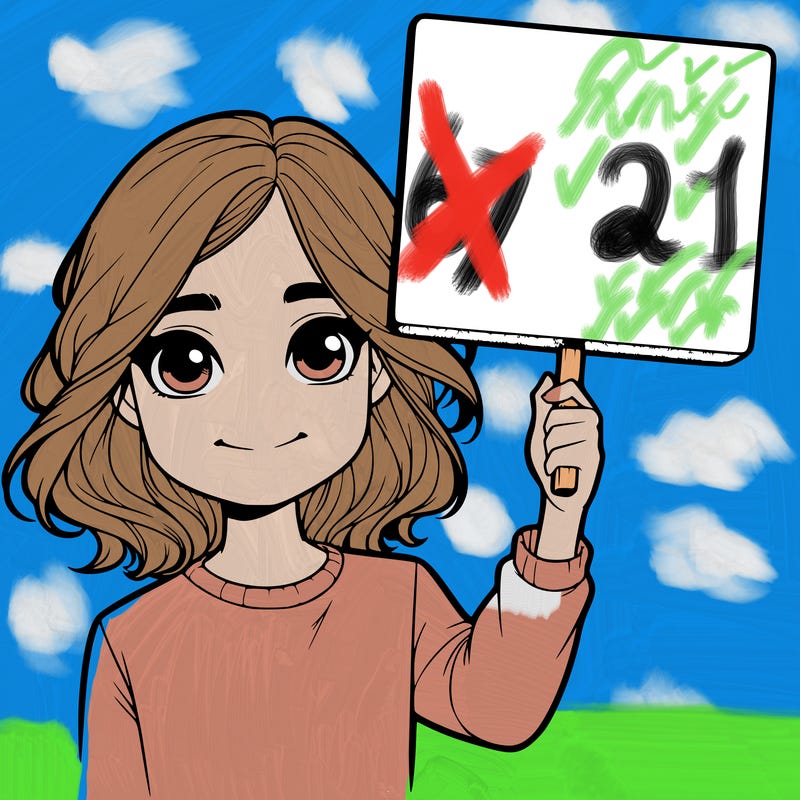 realistic girl holding up a sign