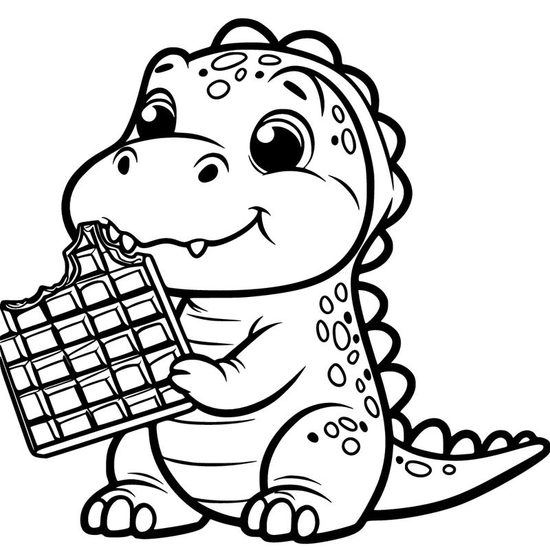 dinosaur with chocolate