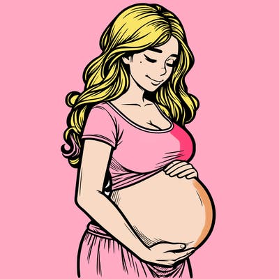 woman heavily pregnant realistic