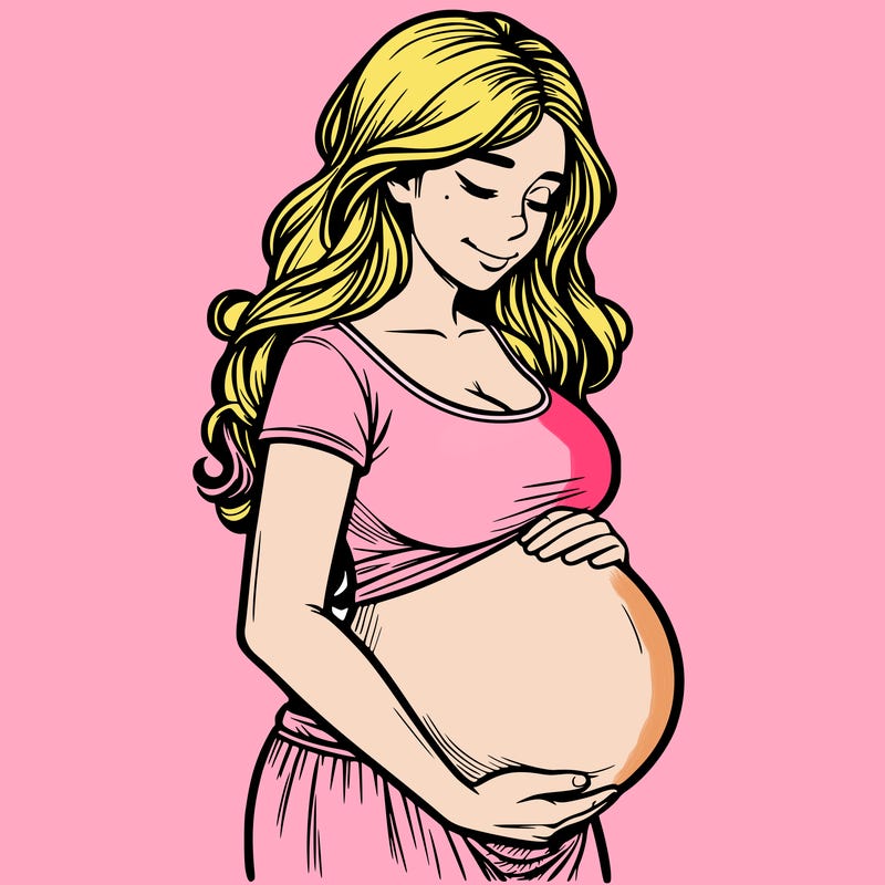 woman heavily pregnant realistic