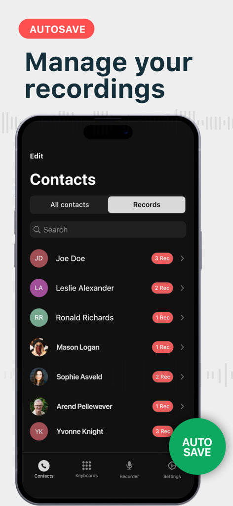 Call Recorder - Record Calls · - Business App | MWM