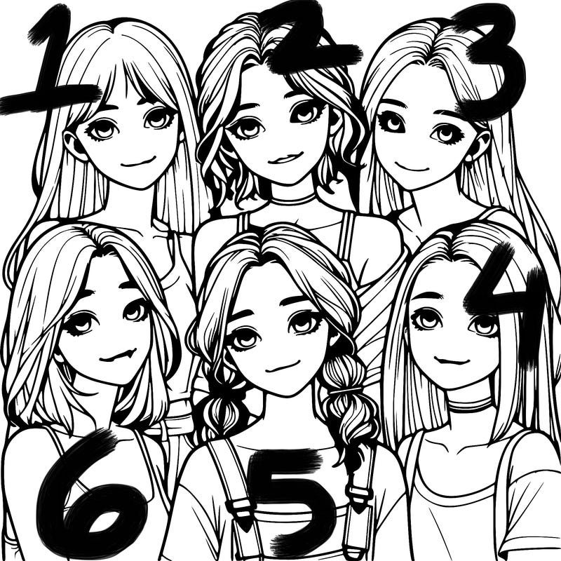 a group of girls realistic