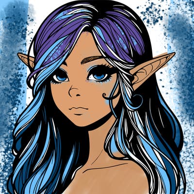 elf girl realistic dark fantasy