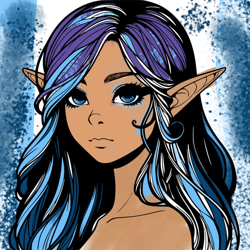 elf girl realistic dark fantasy