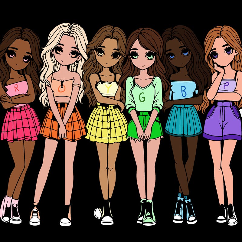 a group of girls realistic
