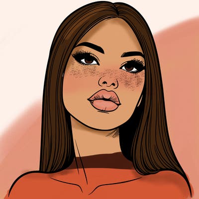 realistic woman with full lips