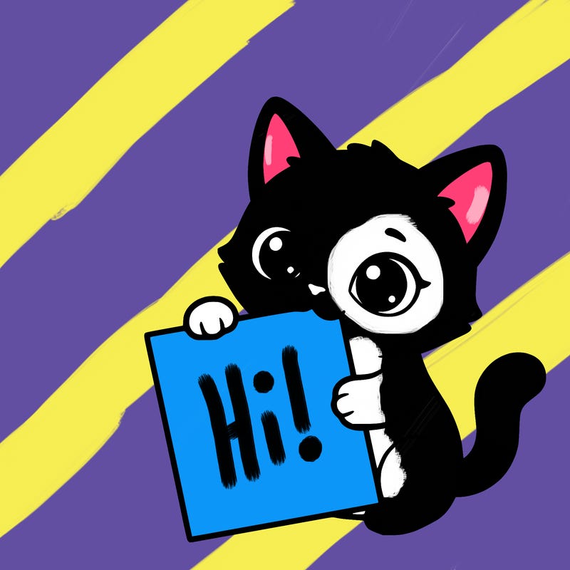 a small cat with a blank sheet of paper in its hand. the cat is sooooooo cute!