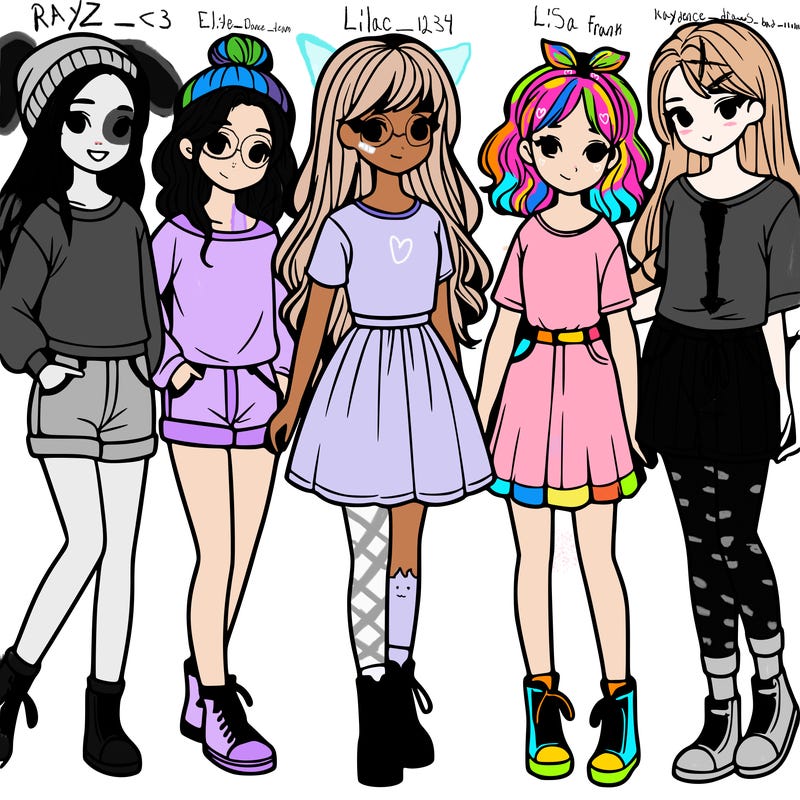 a group of five girls