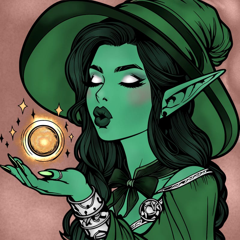 realistic elf casting a spell with lips
