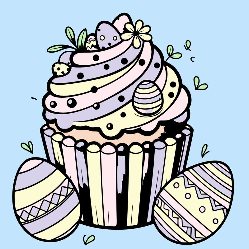 realistic easter cupcake