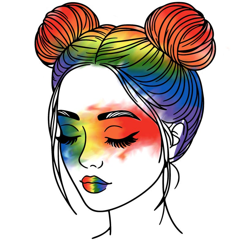 woman with hair buns