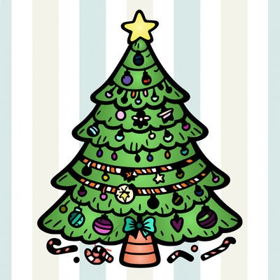 christmas tree with lots of details