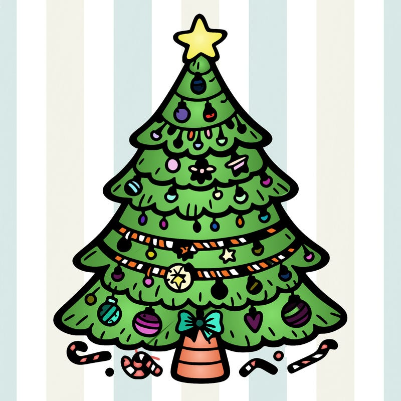 christmas tree with lots of details