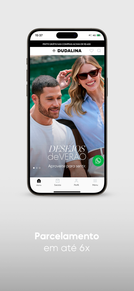 DUDALINA - Dudalina mobile app home screen displaying summer fashion collection with a man and woman.