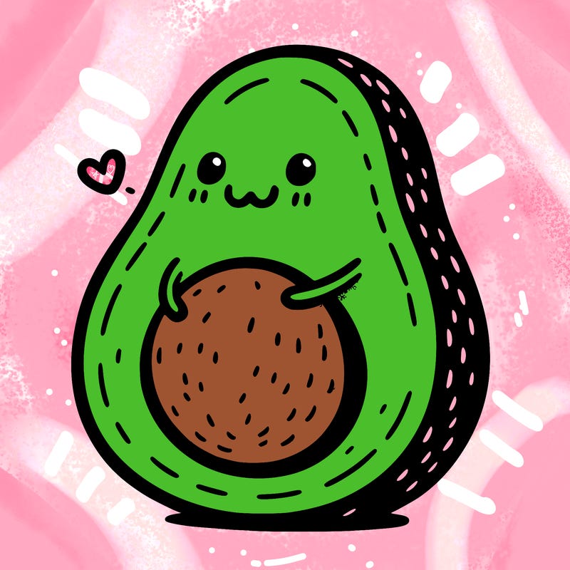 an avocado hugging an avocado