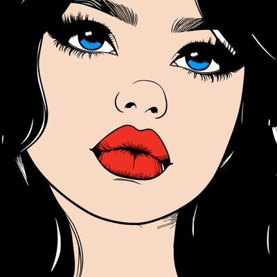 really realistic girl with lips