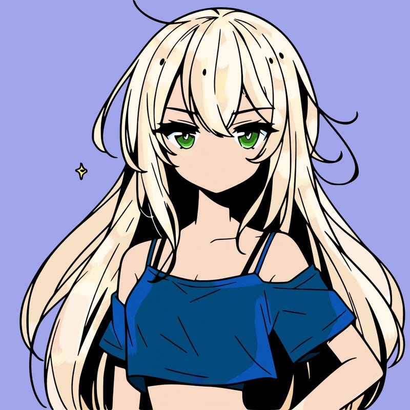 a cool anime girl with a crop top with long hair