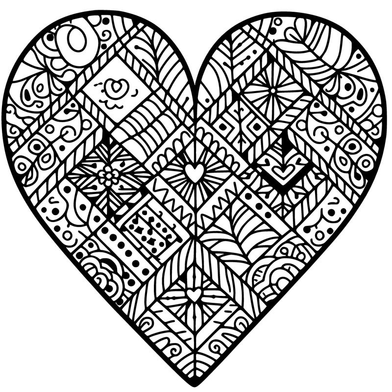 a heart-shaped quilt with intricate patterns.