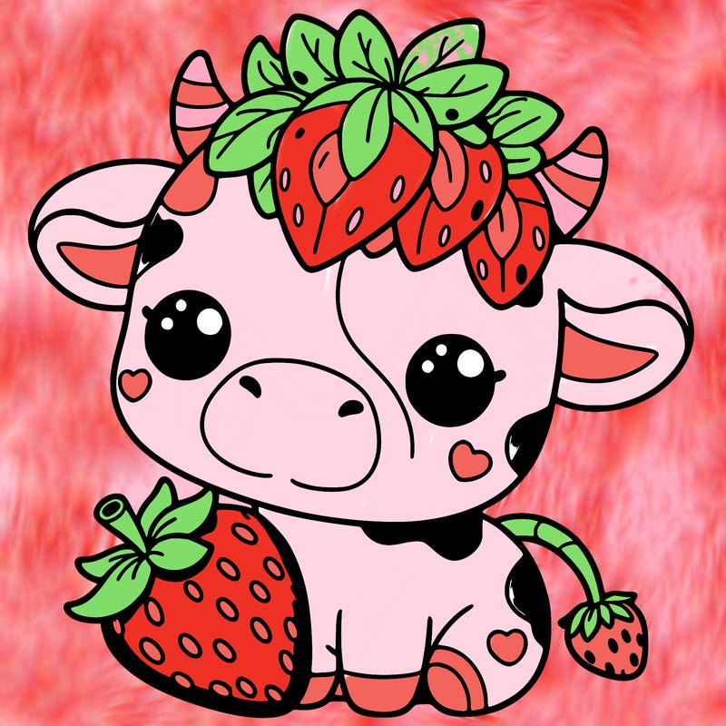 cute strawberry cow