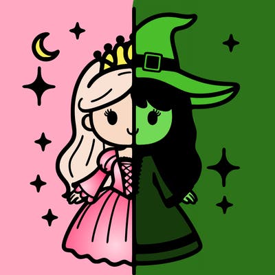split princess and witch