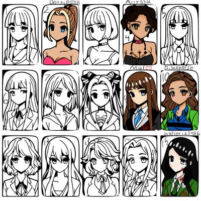 girls that look diffrent anime