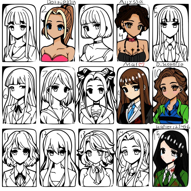 girls that look diffrent anime