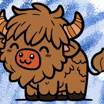 cute highland cow kawaii