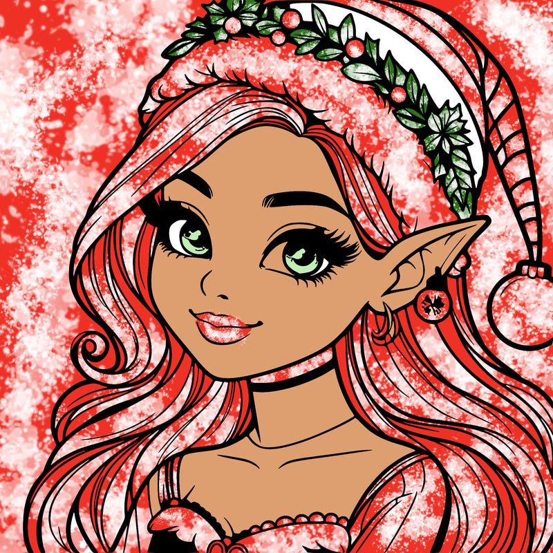 christmas girl elf realistic