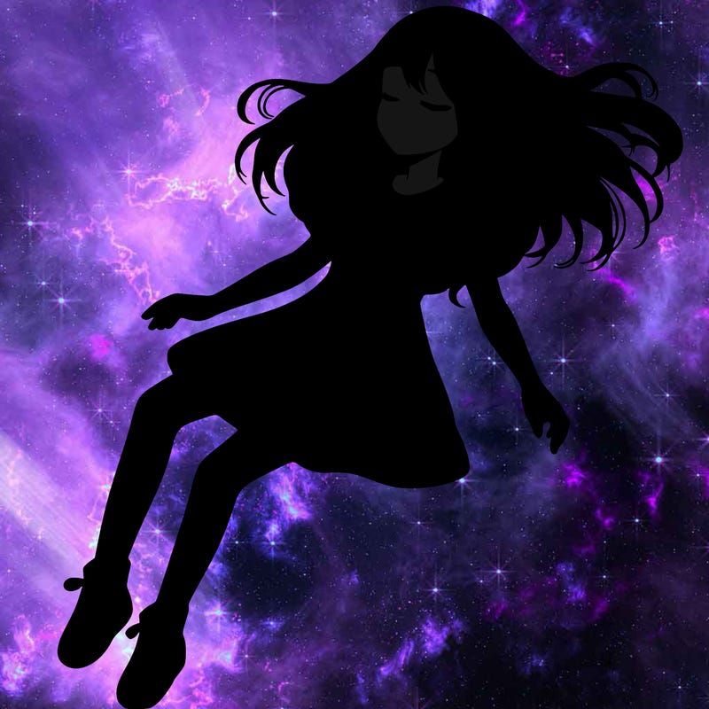 realistic girl floating