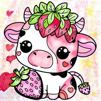 cute strawberry cow