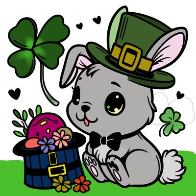 st. patrick's day, bunny.