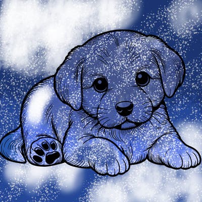 a cute realistic puppy