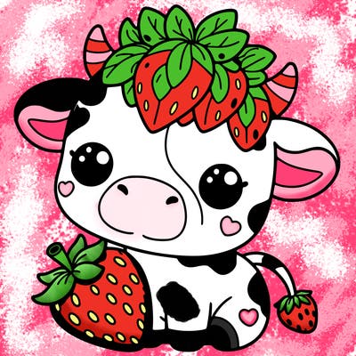 cute strawberry cow