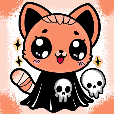 cute, spooky kitten