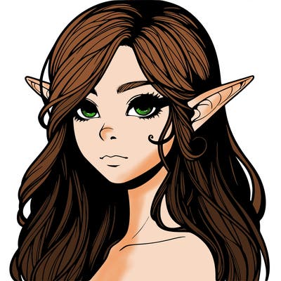 elf girl realistic dark fantasy