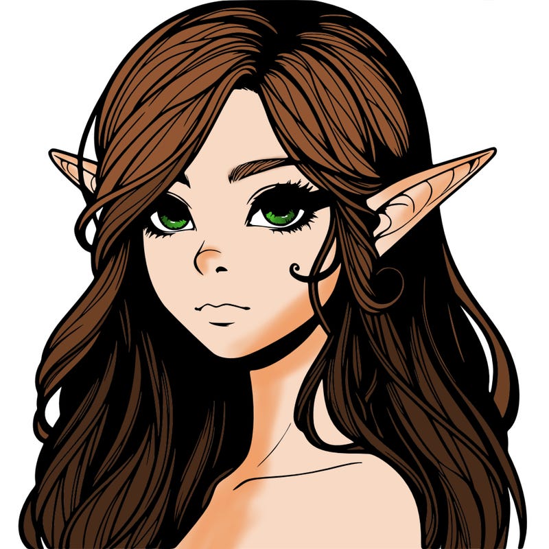 elf girl realistic dark fantasy