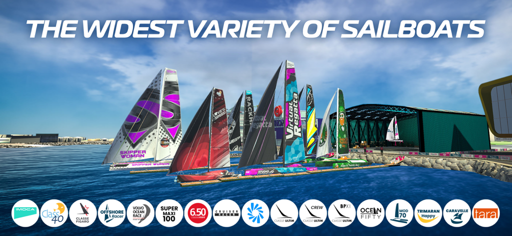 A wide variety of sailboats and racing boat classes in Virtual Regatta Offshore.