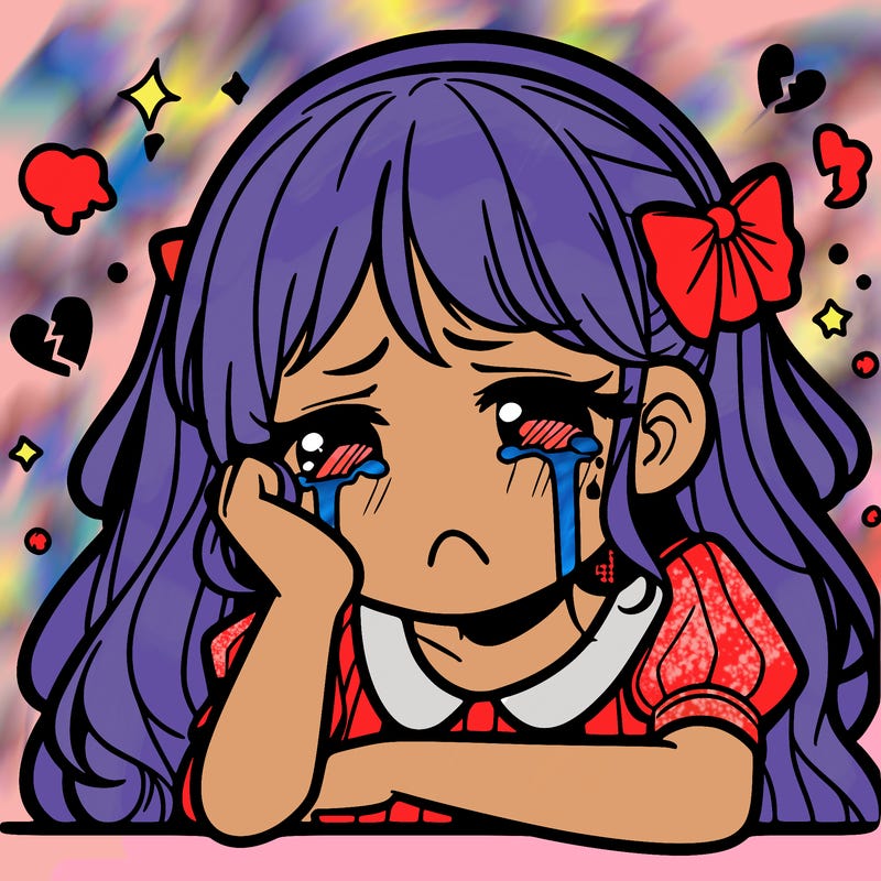 a girl crying from a break up