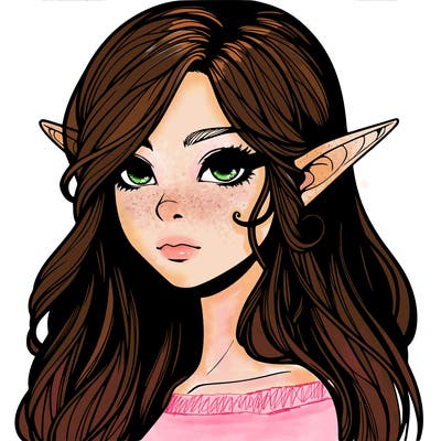 elf girl realistic dark fantasy