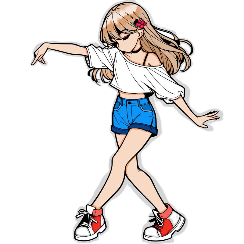 realistic girl danceing