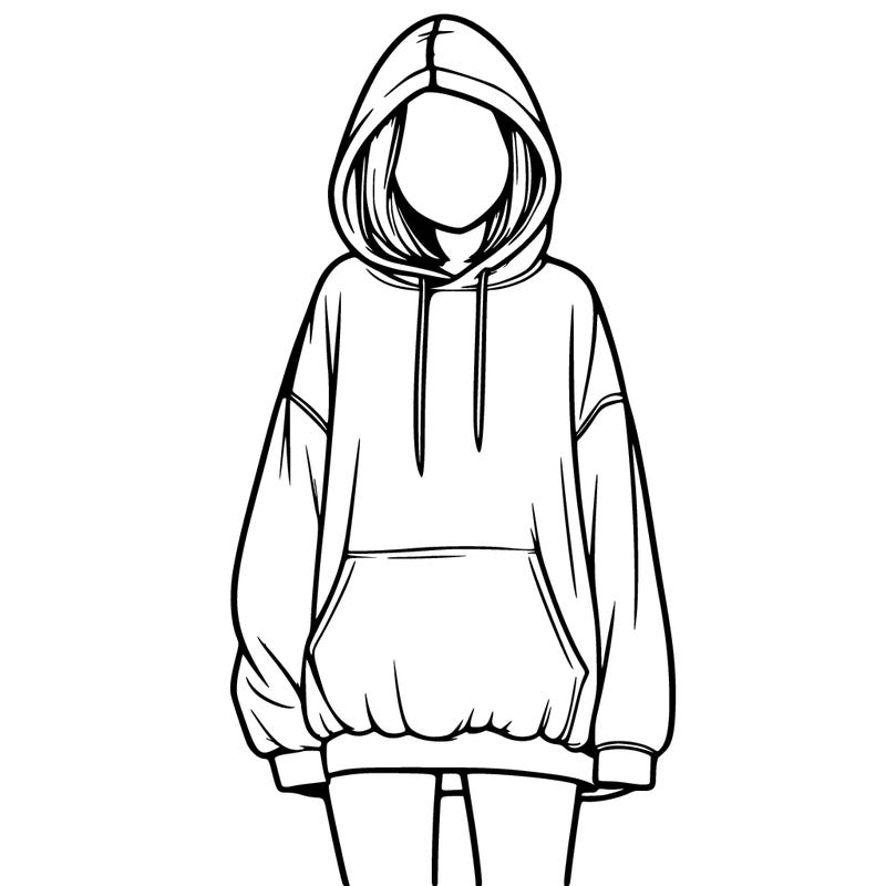 realistic girl in an oversized hoodie and leggings