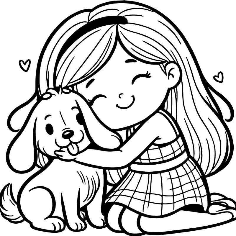 girl hugging her dog