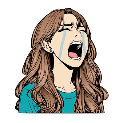 screaming realistic, girl