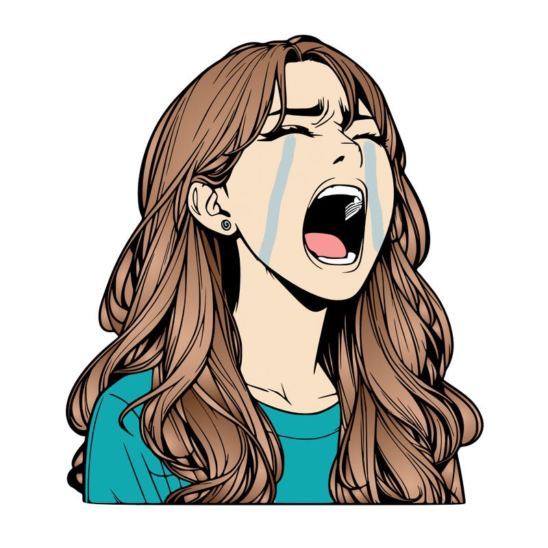 screaming realistic, girl